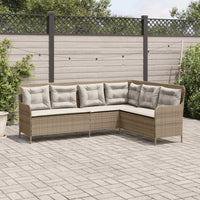 Thumbnail for Gartensofa in L-Form mit Kissen Beige Poly Rattan