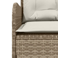 Thumbnail for Gartensofa in L-Form mit Kissen Beige Poly Rattan