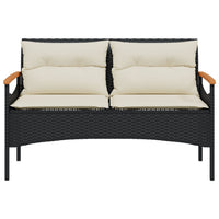 Thumbnail for 4-tlg. Garten-Sofagarnitur mit Kissen Schwarz Poly Rattan