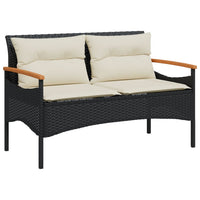 Thumbnail for 4-tlg. Garten-Sofagarnitur mit Kissen Schwarz Poly Rattan