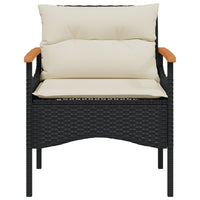 Thumbnail for 4-tlg. Garten-Sofagarnitur mit Kissen Schwarz Poly Rattan