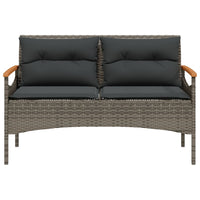 Thumbnail for 4-tlg. Garten-Sofagarnitur mit Kissen Grau Poly Rattan