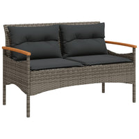Thumbnail for 4-tlg. Garten-Sofagarnitur mit Kissen Grau Poly Rattan