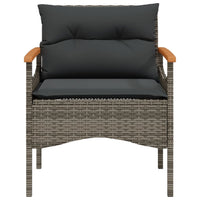 Thumbnail for 4-tlg. Garten-Sofagarnitur mit Kissen Grau Poly Rattan