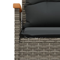 Thumbnail for 4-tlg. Garten-Sofagarnitur mit Kissen Grau Poly Rattan