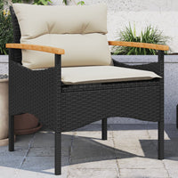 Thumbnail for 3-tlg. Garten-Sofagarnitur mit Kissen Schwarz Poly Rattan