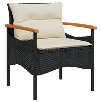 Thumbnail for 3-tlg. Garten-Sofagarnitur mit Kissen Schwarz Poly Rattan