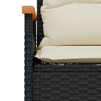 Thumbnail for 3-tlg. Garten-Sofagarnitur mit Kissen Schwarz Poly Rattan