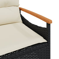 Thumbnail for 3-tlg. Garten-Sofagarnitur mit Kissen Schwarz Poly Rattan