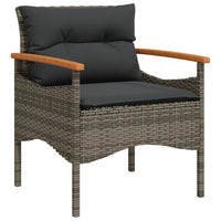 Thumbnail for 3-tlg. Garten-Sofagarnitur mit Kissen Grau Poly Rattan