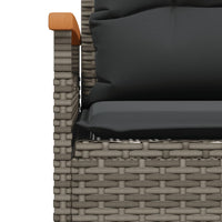 Thumbnail for 3-tlg. Garten-Sofagarnitur mit Kissen Grau Poly Rattan