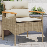 Thumbnail for 3-tlg. Garten-Sofagarnitur mit Kissen Beige Poly Rattan