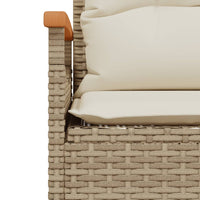 Thumbnail for 3-tlg. Garten-Sofagarnitur mit Kissen Beige Poly Rattan