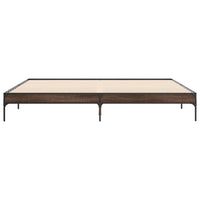 Thumbnail for Bettgestell Braun Eichen-Optik 200x200 cm Holzwerkstoff Metall