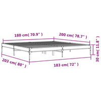 Thumbnail for Bettgestell Sonoma-Eiche 180x200 cm Holzwerkstoff und Metall