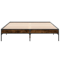 Thumbnail for Bettgestell Räuchereiche 160x200 cm Holzwerkstoff und Metall