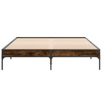Thumbnail for Bettgestell Räuchereiche 150x200 cm Holzwerkstoff und Metall