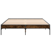Thumbnail for Bettgestell Räuchereiche 140x200 cm Holzwerkstoff und Metall