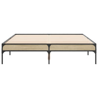 Thumbnail for Bettgestell Sonoma-Eiche 135x190 cm Holzwerkstoff und Metall