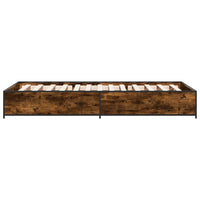 Thumbnail for Bettgestell Räuchereiche 75x190 cm Holzwerkstoff und Metall
