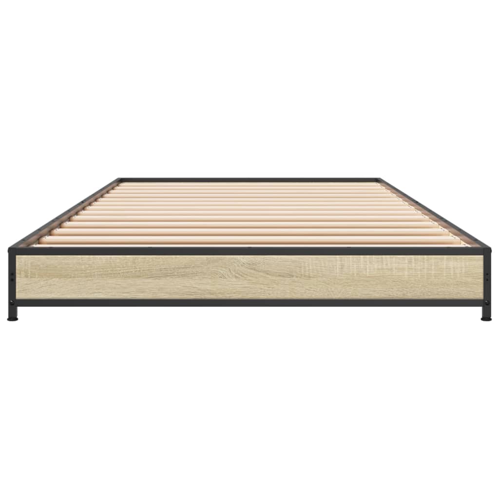 Bettgestell Sonoma-Eiche 90x200 cm Holzwerkstoff und Metall