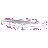 Thumbnail for Bettgestell Sonoma-Eiche 90x200 cm Holzwerkstoff und Metall