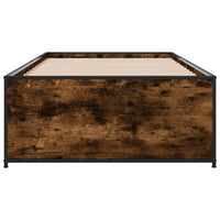 Thumbnail for Bettgestell Räuchereiche 90x200 cm Holzwerkstoff und Metall