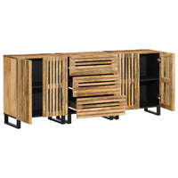 Thumbnail for Sideboard 3 Stk. 60x34x75 cm Raues Massivholz Mango