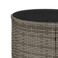 Thumbnail for 3-tlg. Garten-Sofagarnitur Halbrund Grau Poly Rattan