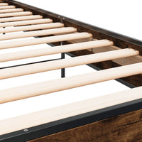 Thumbnail for Bettgestell Räuchereiche 75x190 cm Holzwerkstoff und Metall