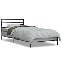 Thumbnail for Bettgestell Grau Sonoma 90x200 cm Holzwerkstoff und Metall