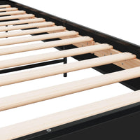 Thumbnail for Bettgestell Schwarz 100x200 cm Holzwerkstoff und Metall