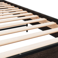 Thumbnail for Bettgestell Braun Eichen-Optik 100x200 cm Holzwerkstoff Metall