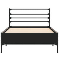 Thumbnail for Bettgestell Schwarz 75x190 cm Holzwerkstoff und Metall
