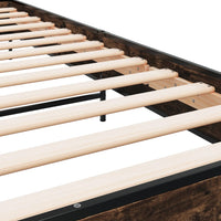 Thumbnail for Bettgestell Räuchereiche 75x190 cm Holzwerkstoff und Metall