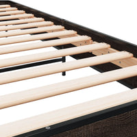 Thumbnail for Bettgestell Braun Eichen-Optik 75x190 cm Holzwerkstoff Metall