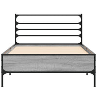 Thumbnail for Bettgestell Grau Sonoma 90x190 cm Holzwerkstoff und Metall