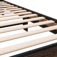 Thumbnail for Bettgestell Braun Eichen-Optik 100x200 cm Holzwerkstoff Metall