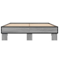 Thumbnail for Bettgestell Grau Sonoma 140x200 cm Holzwerkstoff und Metall