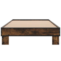 Thumbnail for Bettgestell Räuchereiche 90x200 cm Holzwerkstoff und Metall