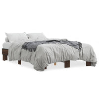 Thumbnail for Bettgestell Braun Eichen-Optik 120x190 cm Holzwerkstoff Metall