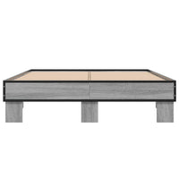 Thumbnail for Bettgestell Grau Sonoma 135x190 cm Holzwerkstoff und Metall
