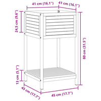 Thumbnail for Pflanzkübel mit Ablage 45x45x80 cm Massivholz Akazie und Stahl