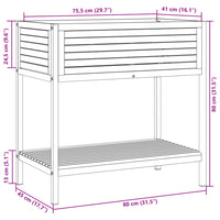 Thumbnail for Pflanzkübel mit Ablage 80x45x80 cm Massivholz Akazie und Stahl