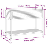 Thumbnail for Pflanzkübel mit Ablage 110x45x80 cm Massivholz Akazie und Stahl