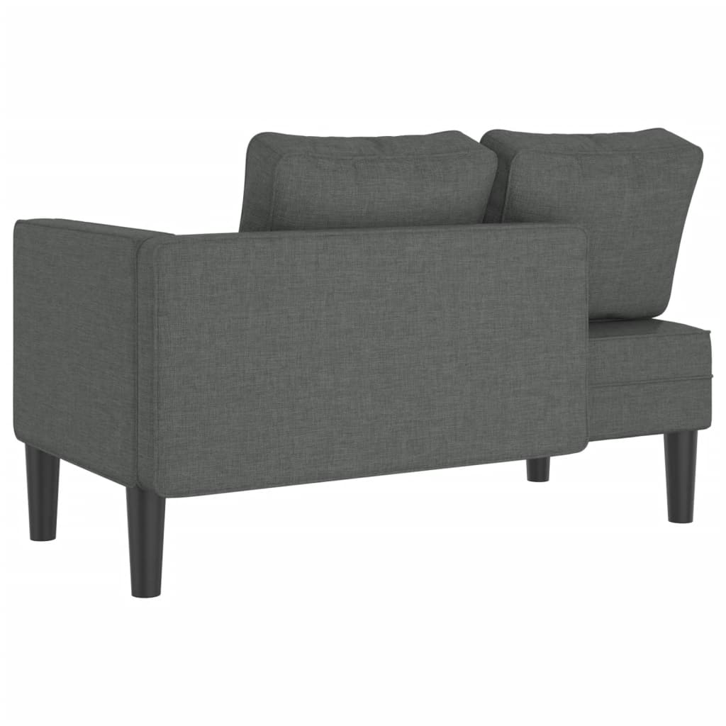 Chaiselongue mit Kissen Dunkelgrau Stoff