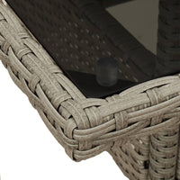 Thumbnail for 3-tlg. Garten-Essgruppe mit Kissen Hellgrau Poly Rattan Glas