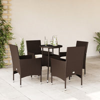 Thumbnail for 5-tlg. Garten-Essgruppe mit Kissen Braun Poly Rattan Glas