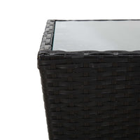 Thumbnail for 3-tlg. Bistro-Set mit Kissen Schwarz Poly Rattan und Glas