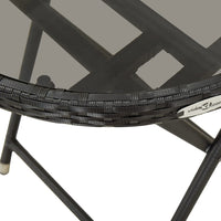 Thumbnail for 3-tlg. Bistro-Set mit Kissen Schwarz Poly Rattan und Glas